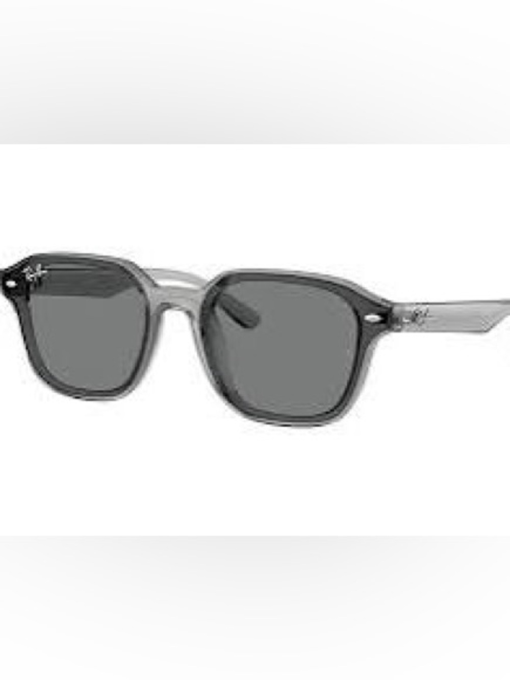 Ray-Ban Translucent Smoke Gray Round-Square Sunglasses RB4458D